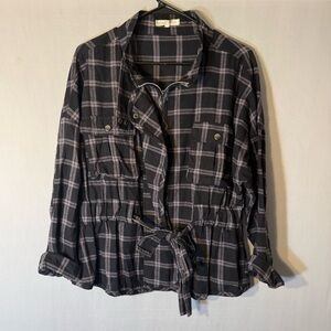 Gilded Intent Black and Gray Plaid Jacket